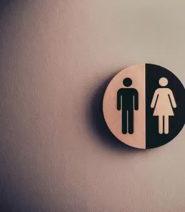 Bathroom sign on wall
